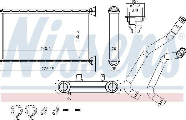 Nissens 707190 - Теплообменник, отопление салона parts5.com