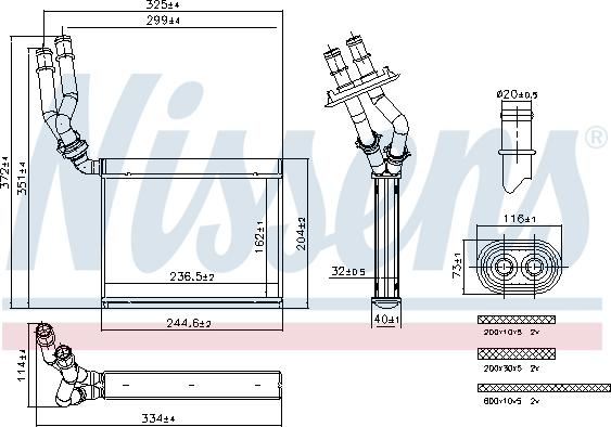 Nissens 707299 - Теплообменник, отопление салона parts5.com