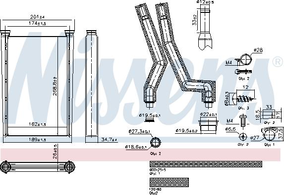 Nissens 707242 - Теплообменник, отопление салона parts5.com