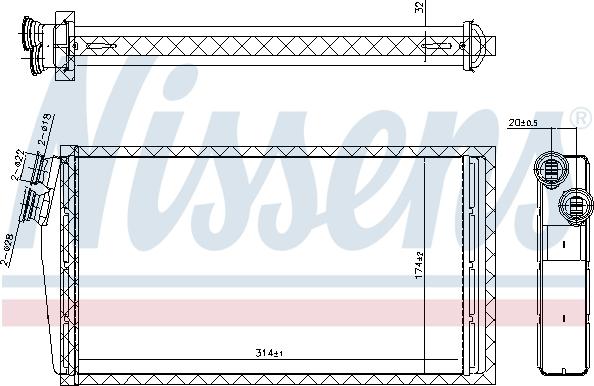 Nissens 707206 - Теплообменник, отопление салона parts5.com