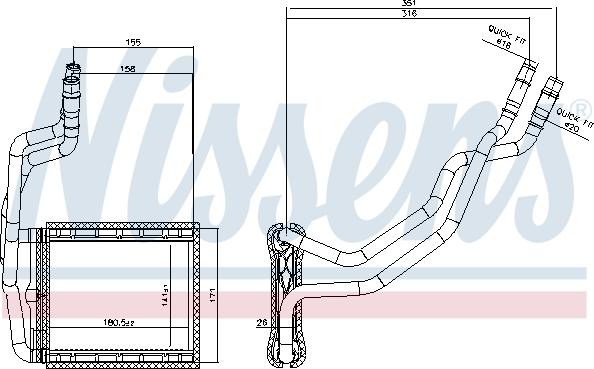 Nissens 707211 - Теплообменник, отопление салона parts5.com