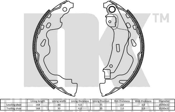 NK 2745705 - Brake Shoe Set parts5.com