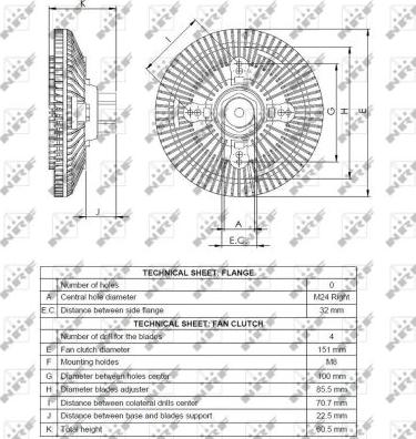 NRF 49523 - Сцепление, вентилятор радиатора parts5.com