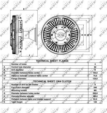 NRF 49044 - Сцепление, вентилятор радиатора parts5.com