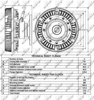 NRF 49004 - Сцепление, вентилятор радиатора parts5.com