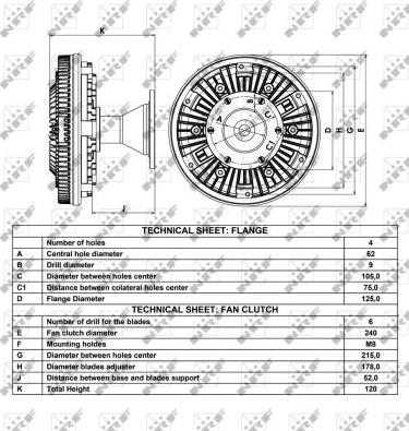 NRF 49013 - Сцепление, вентилятор радиатора parts5.com