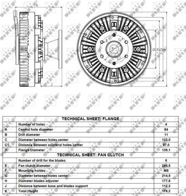 NRF 49125 - Сцепление, вентилятор радиатора parts5.com