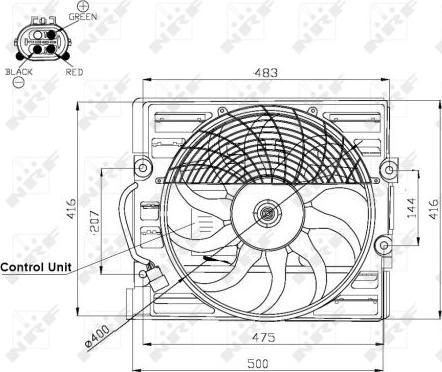 NRF 47481 - Вентилятор, охлаждение двигателя parts5.com