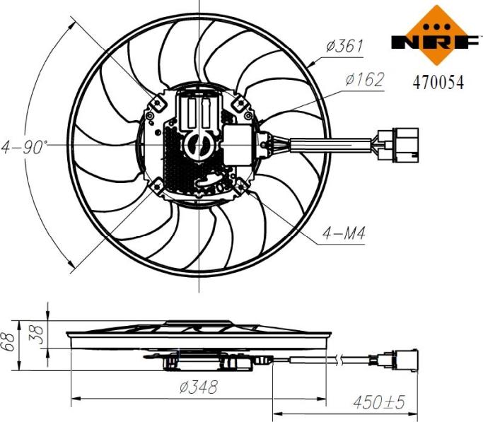 NRF 470054 - Вентилятор, охлаждение двигателя parts5.com