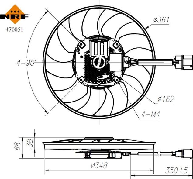 NRF 470051 - Вентилятор, охлаждение двигателя parts5.com