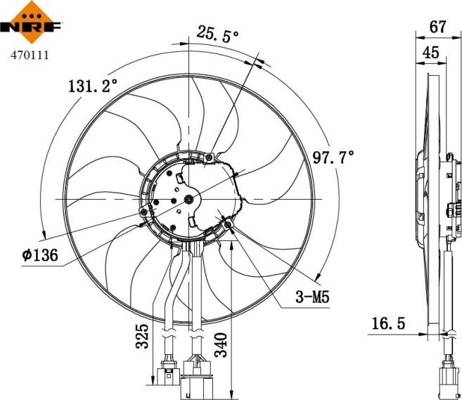 NRF 470111 - Вентилятор, охлаждение двигателя parts5.com