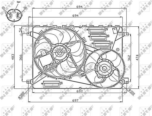 NRF 47754 - Вентилятор, охлаждение двигателя parts5.com