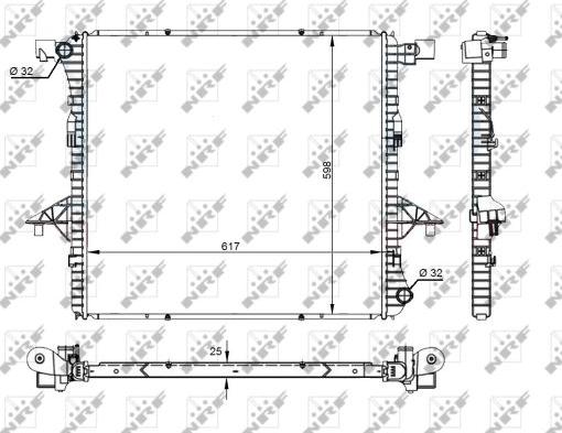 NRF 59145 - Радиатор, охлаждение двигателя parts5.com