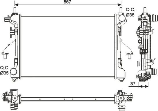 NRF 54202 - Радиатор, охлаждение двигателя parts5.com