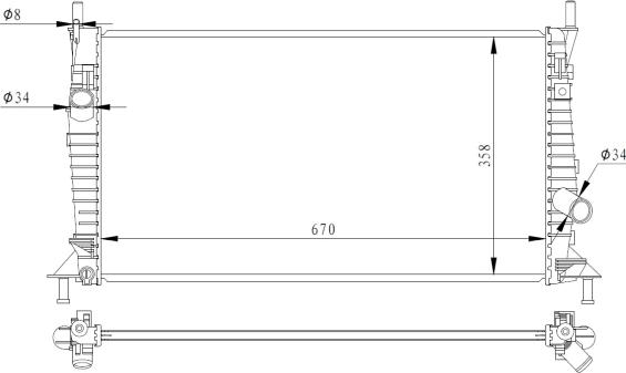 NRF 550014 - Радиатор, охлаждение двигателя parts5.com