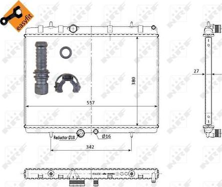 NRF 50438 - Радиатор, охлаждение двигателя parts5.com