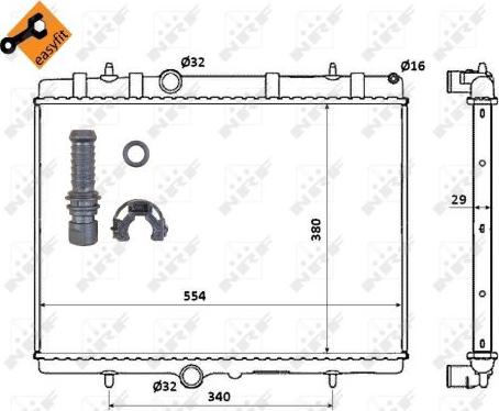 NRF 50437 - Радиатор, охлаждение двигателя parts5.com