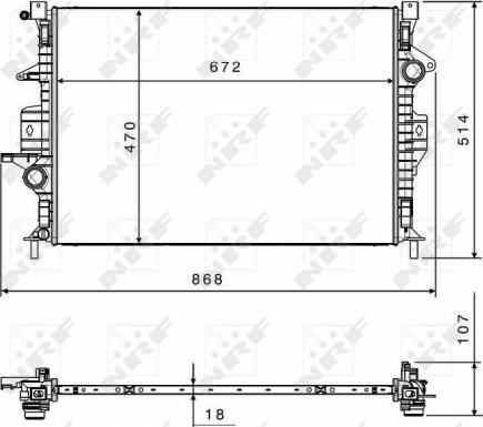 NRF 58499 - Радиатор, охлаждение двигателя parts5.com