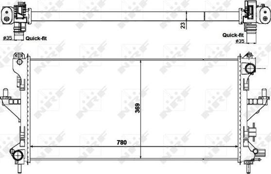 NRF 58424 - Радиатор, охлаждение двигателя parts5.com