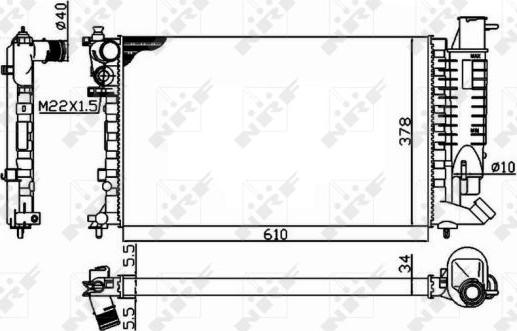 NRF 58092 - Радиатор, охлаждение двигателя parts5.com