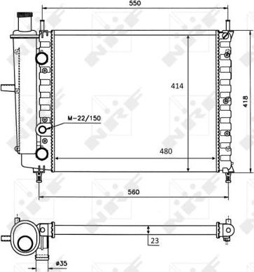 NRF 58016 - Радиатор, охлаждение двигателя parts5.com