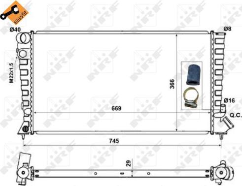 NRF 58189 - Радиатор, охлаждение двигателя parts5.com