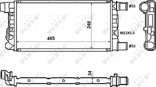 NRF 58845 - Радиатор, охлаждение двигателя parts5.com