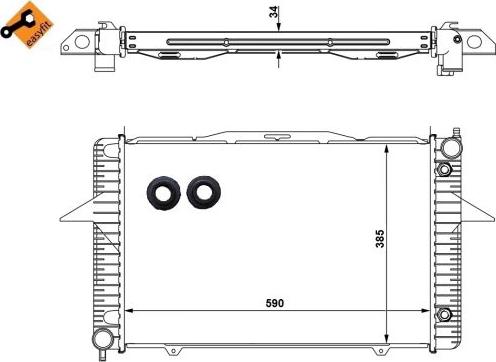 NRF 58343 - Радиатор, охлаждение двигателя parts5.com