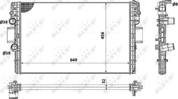 NRF 58361 - Радиатор, охлаждение двигателя parts5.com