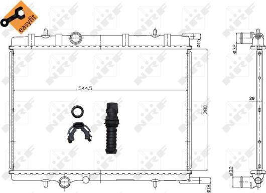 NRF 58308 - Радиатор, охлаждение двигателя parts5.com