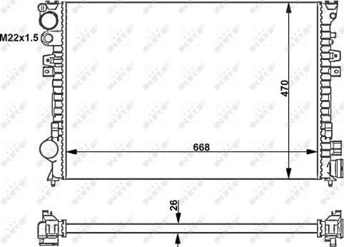 NRF 58262 - Радиатор, охлаждение двигателя parts5.com