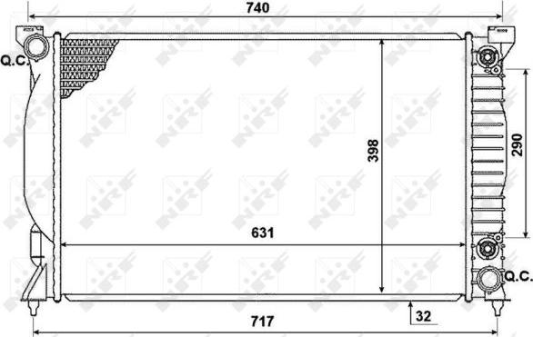 NRF 53958 - Радиатор, охлаждение двигателя parts5.com