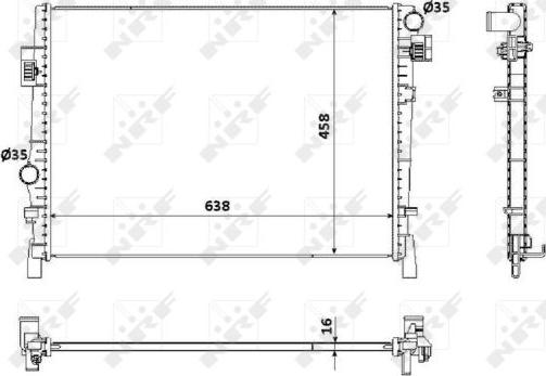 NRF 53901 - Радиатор, охлаждение двигателя parts5.com