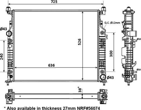 NRF 53936 - Радиатор, охлаждение двигателя parts5.com