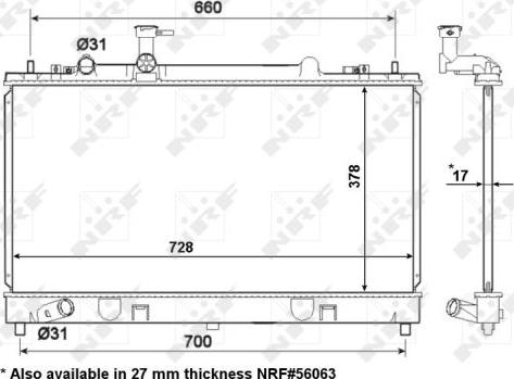 NRF 53412 - Радиатор, охлаждение двигателя parts5.com