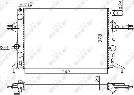 NRF 53628A - Радиатор, охлаждение двигателя parts5.com