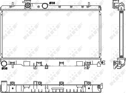 NRF 53038 - Радиатор, охлаждение двигателя parts5.com