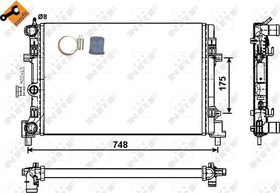 NRF 53024 - Радиатор, охлаждение двигателя parts5.com