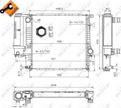 NRF 53849 - Радиатор, охлаждение двигателя parts5.com