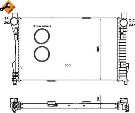 NRF 53854 - Радиатор, охлаждение двигателя parts5.com