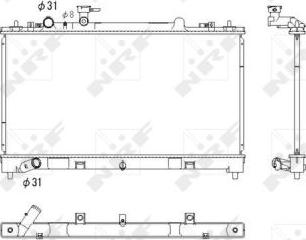 NRF 53752 - Радиатор, охлаждение двигателя parts5.com