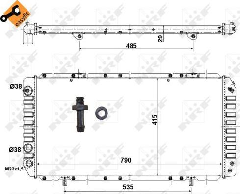 NRF 52062 - Радиатор, охлаждение двигателя parts5.com