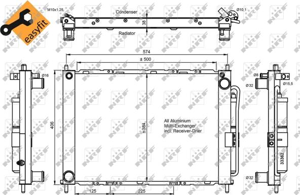 NRF 35886 - Condenser, air conditioning parts5.com