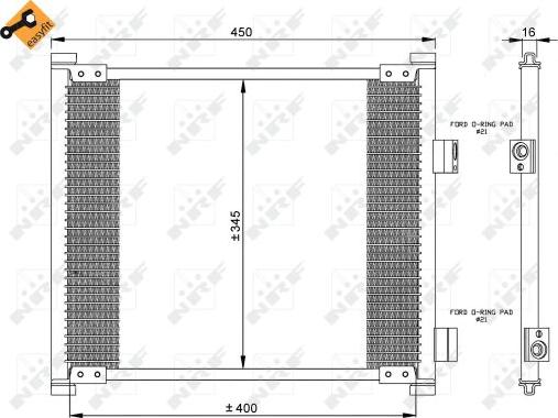 NRF 35357 - Конденсатор кондиционера parts5.com