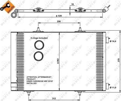 NRF 35779 - Конденсатор кондиционера parts5.com