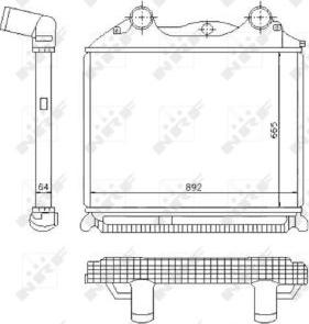 NRF 30204 - Интеркулер, теплообменник турбины parts5.com