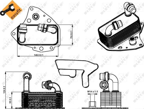 NRF 31343 - Масляный радиатор, двигательное масло parts5.com