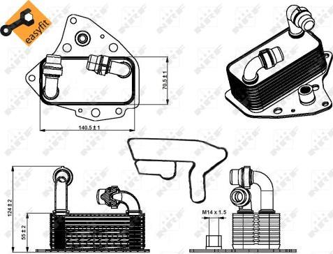 NRF 31343 - Масляный радиатор, двигательное масло parts5.com