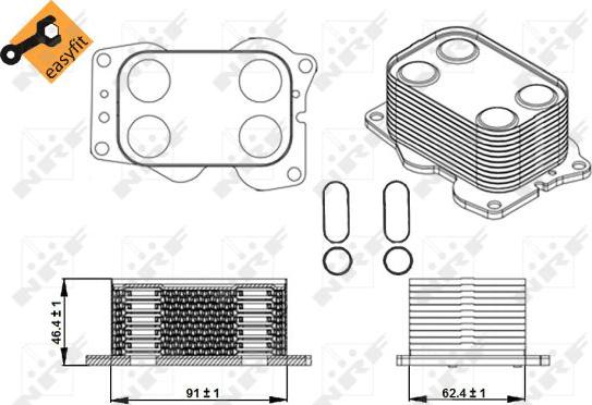 NRF 31338 - Масляный радиатор, двигательное масло parts5.com