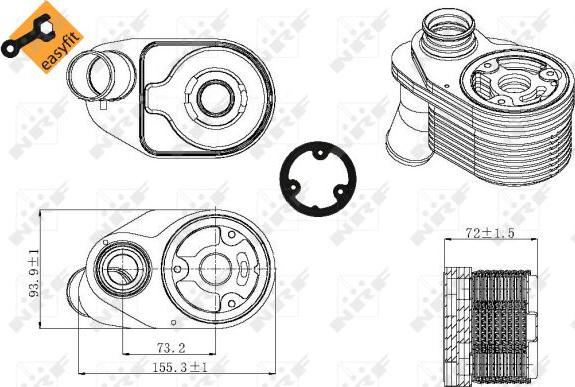 NRF 31325 - Масляный радиатор, двигательное масло parts5.com